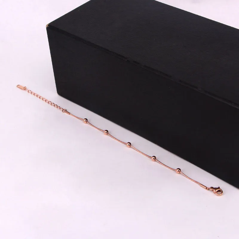 Multi Ball Rose Gold Anklet Bracelet