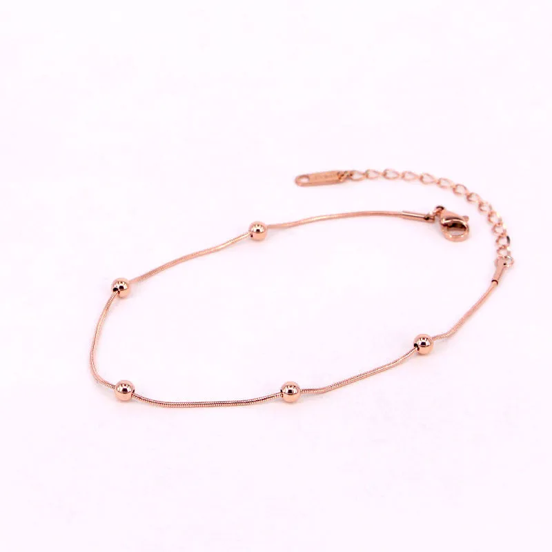 Multi Ball Rose Gold Anklet Bracelet