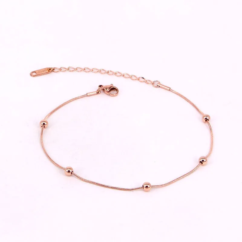 Multi Ball Rose Gold Anklet Bracelet