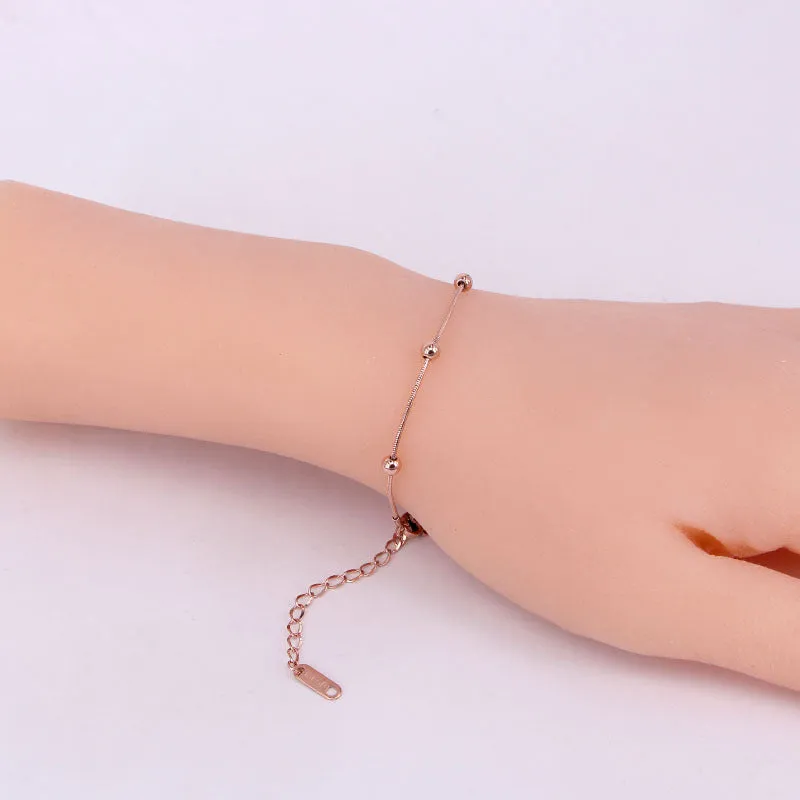 Multi Ball Rose Gold Anklet Bracelet