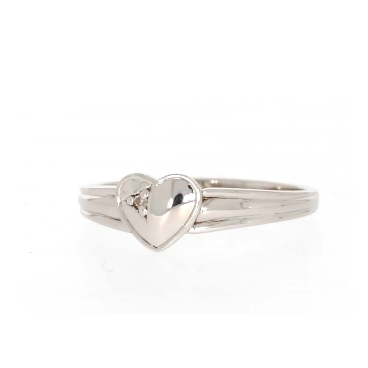My First Diamond Kids Sterling Silver Diamond Set Signet Ring