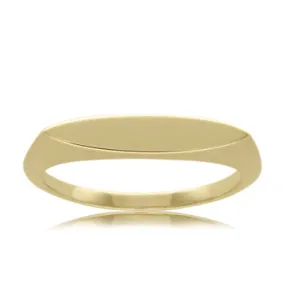 Narrow Eye Shaped Gold Signet Ring