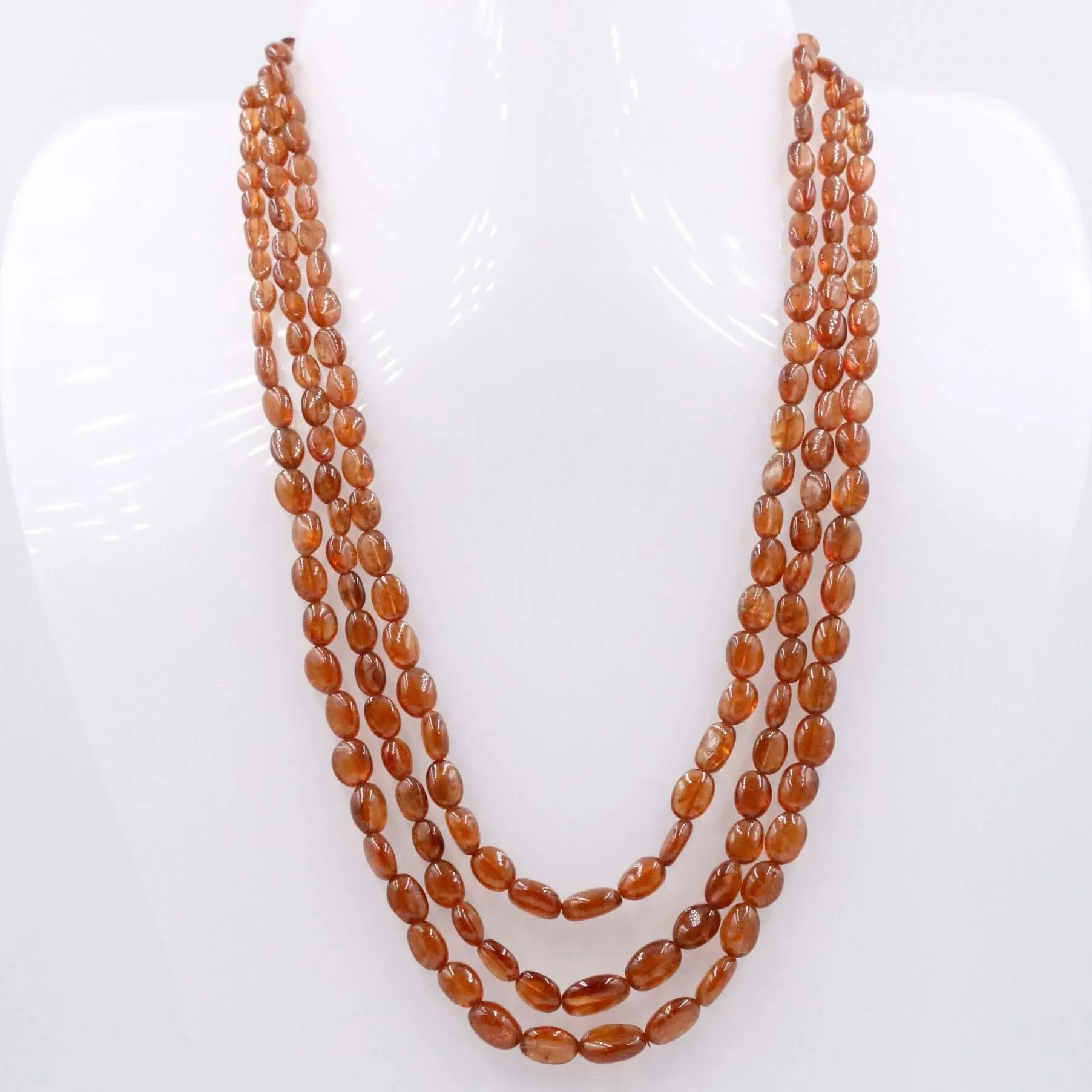 Natural Hessonite Necklace Gemstone Necklace Beaded Necklace Garnet Necklace Orange Necklace Layered Necklace Long Necklace SKU 6143297