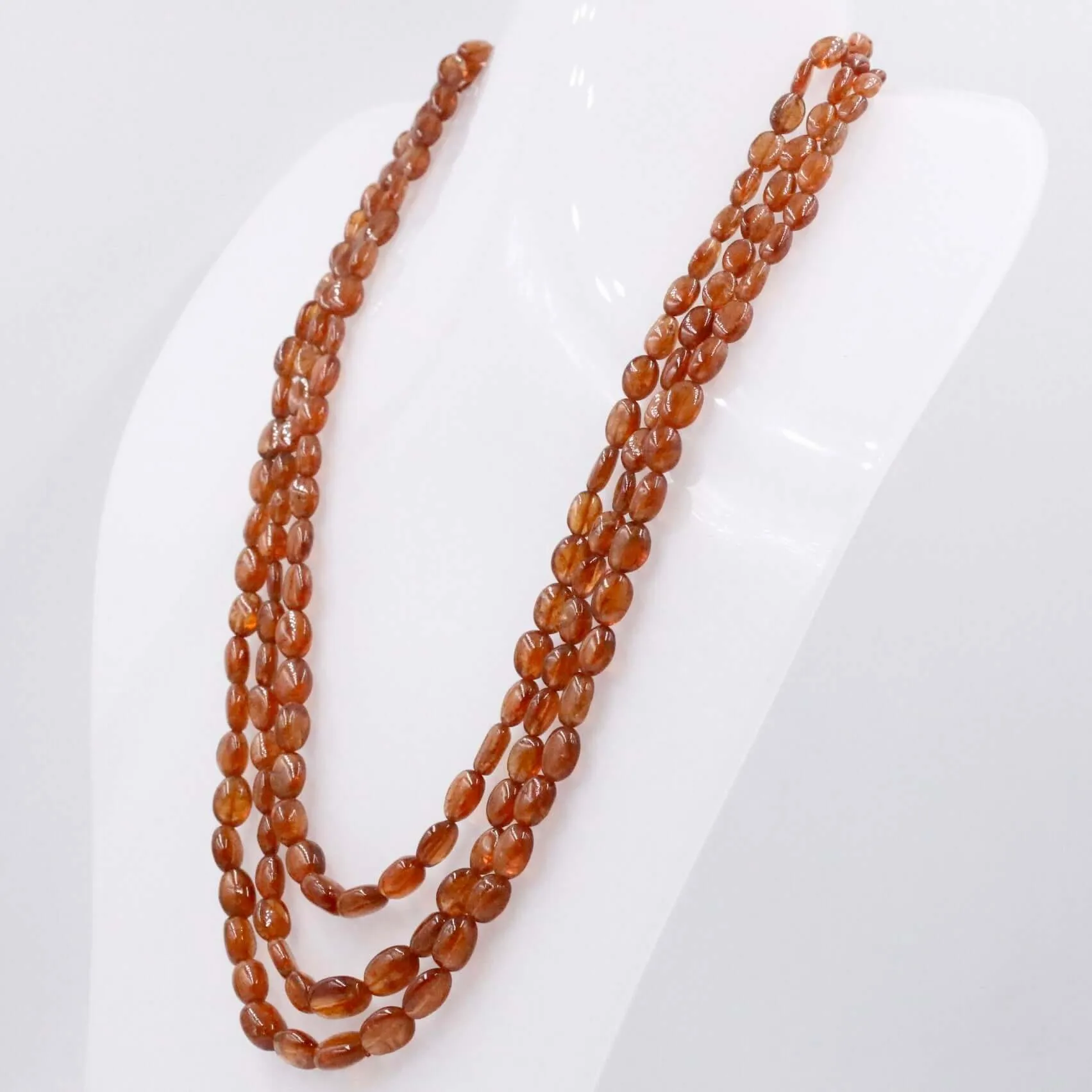 Natural Hessonite Necklace Gemstone Necklace Beaded Necklace Garnet Necklace Orange Necklace Layered Necklace Long Necklace SKU 6143297