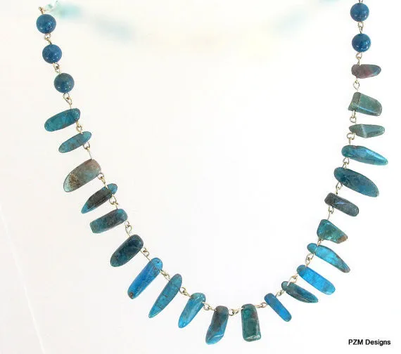 Neon Blue Apatite Necklace, gift for her