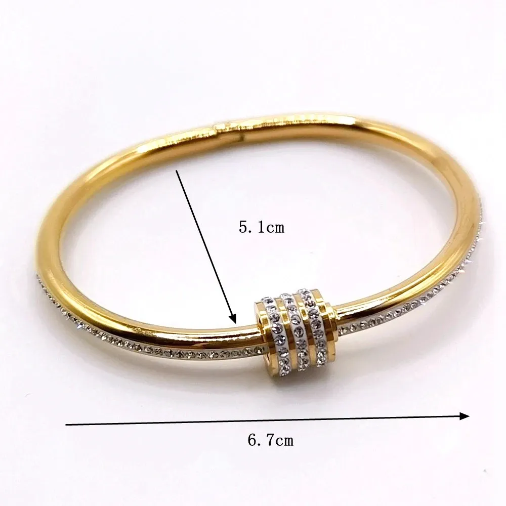 New classic fashion titanium steel bracelet rotating openings, women stainless steel pretty waist gold-plated bracelet 3 color