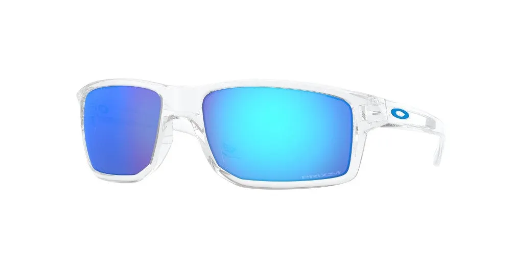 Oakley Mens Gibston Polished Clear Frame - Prizm Sapphire Lens - Non Polarized Sunglasses