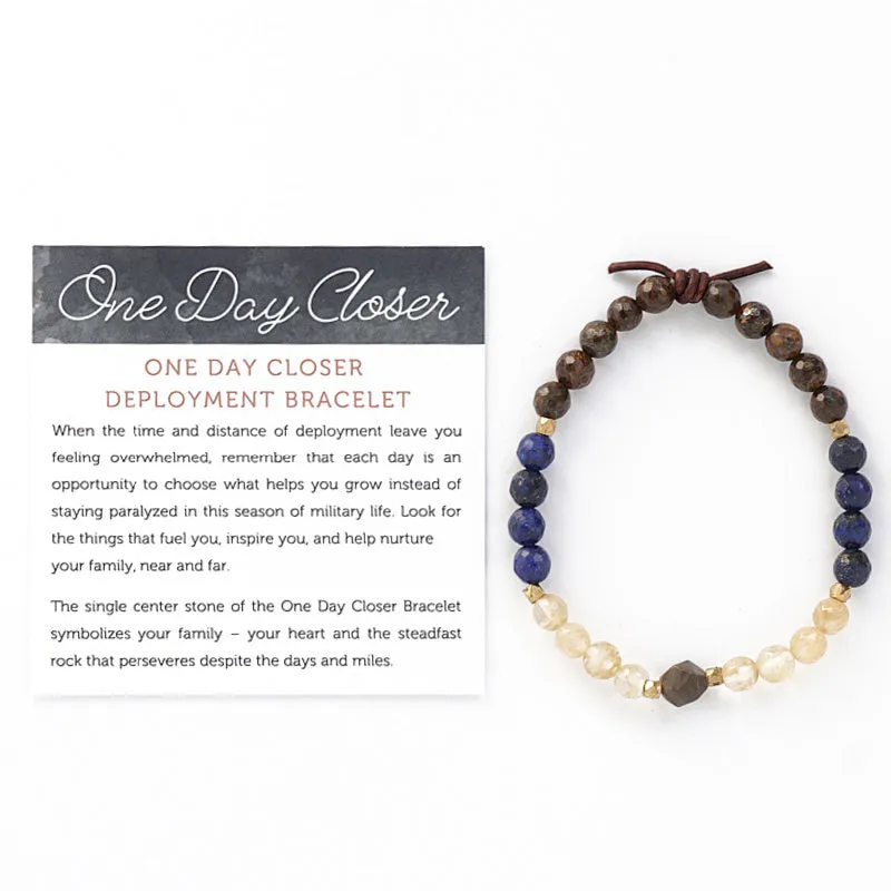 One Day Closer Mini Bracelet - Blue | Military Deployment Bracelet