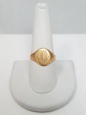 Ornate Early 1900's 10k Yellow Gold Signet Ring