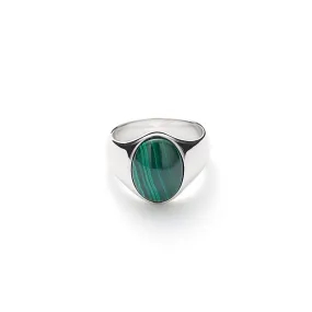 Oval Signet Ring Malachite