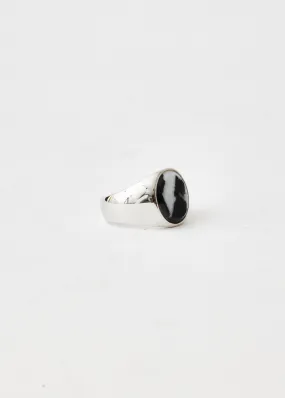 Oval Zebra Marble Ring