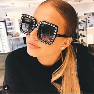 Oversized Square Frame Bling Rhinestone Sunglasses Fashion sunglasses