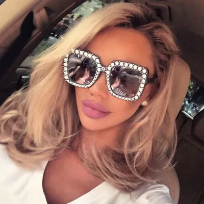 Oversized Square Frame Bling Rhinestone Sunglasses Fashion sunglasses