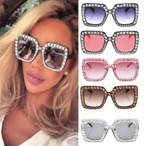 Oversized Square Frame Bling Rhinestone Sunglasses Fashion sunglasses