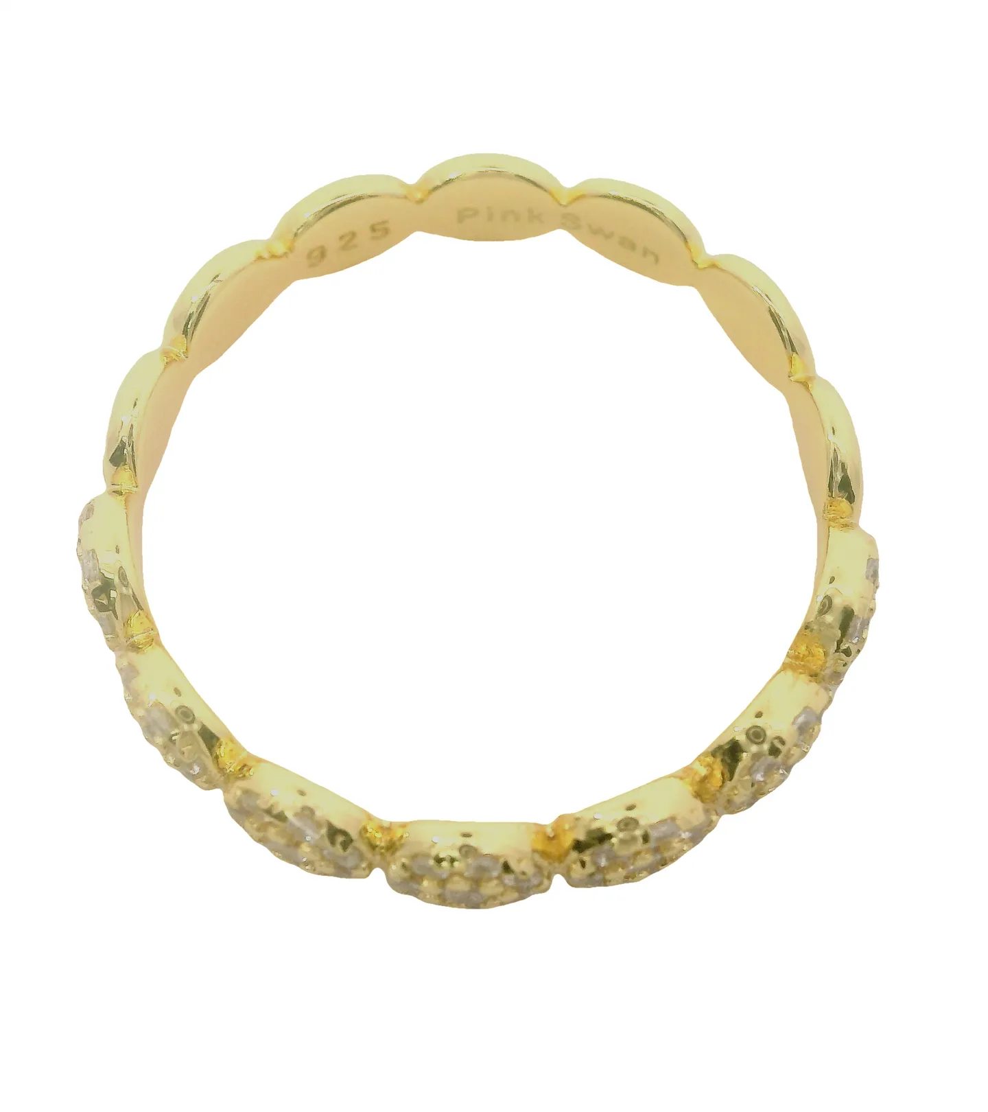 Pave Disco Ring In Vermeil