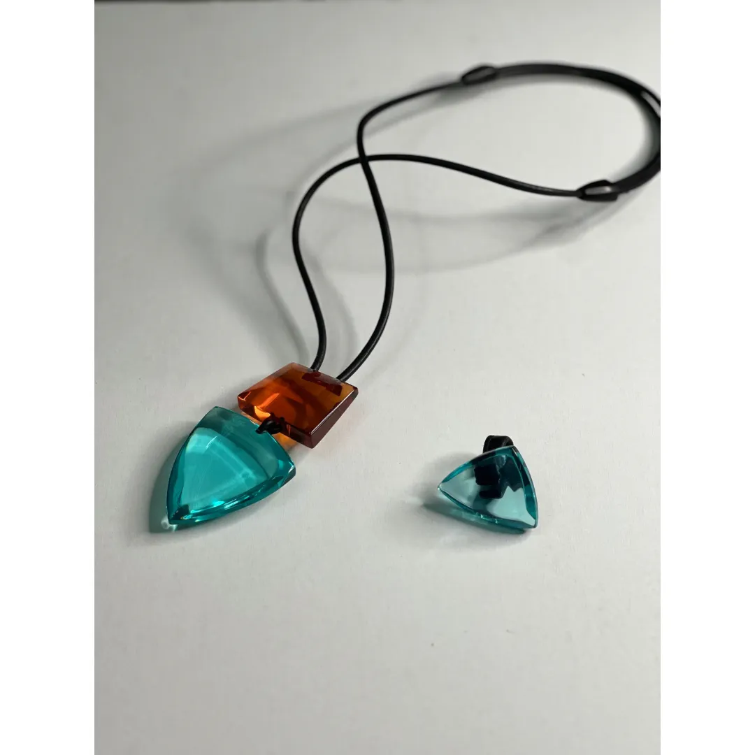 Pero Monies Pendant in Orange Blue