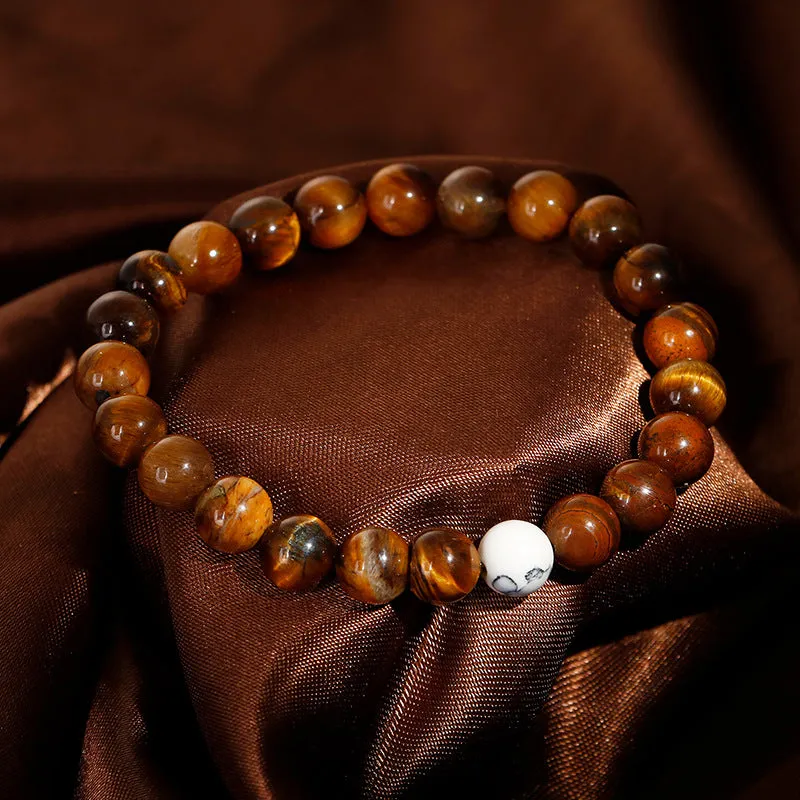 Personalized Men's Handmade Tiger's Eye Stone Bracelet - Japan & South Korea Fashion Trend, Casual Versatile Beaded Jewelry