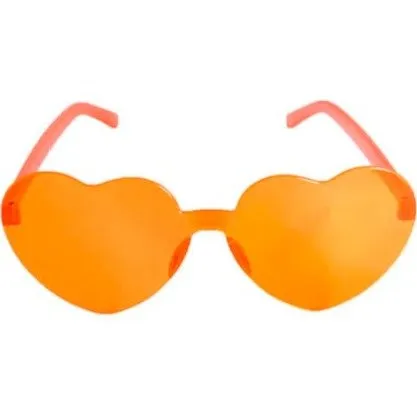 Perspex Hearts Party Glasses - Orange