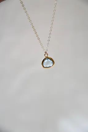 PETITE AQUAMARINE BEZEL NECKLACE