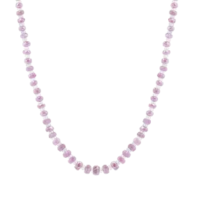 Pink Sapphire & Aquamarine Beaded Strand Necklace