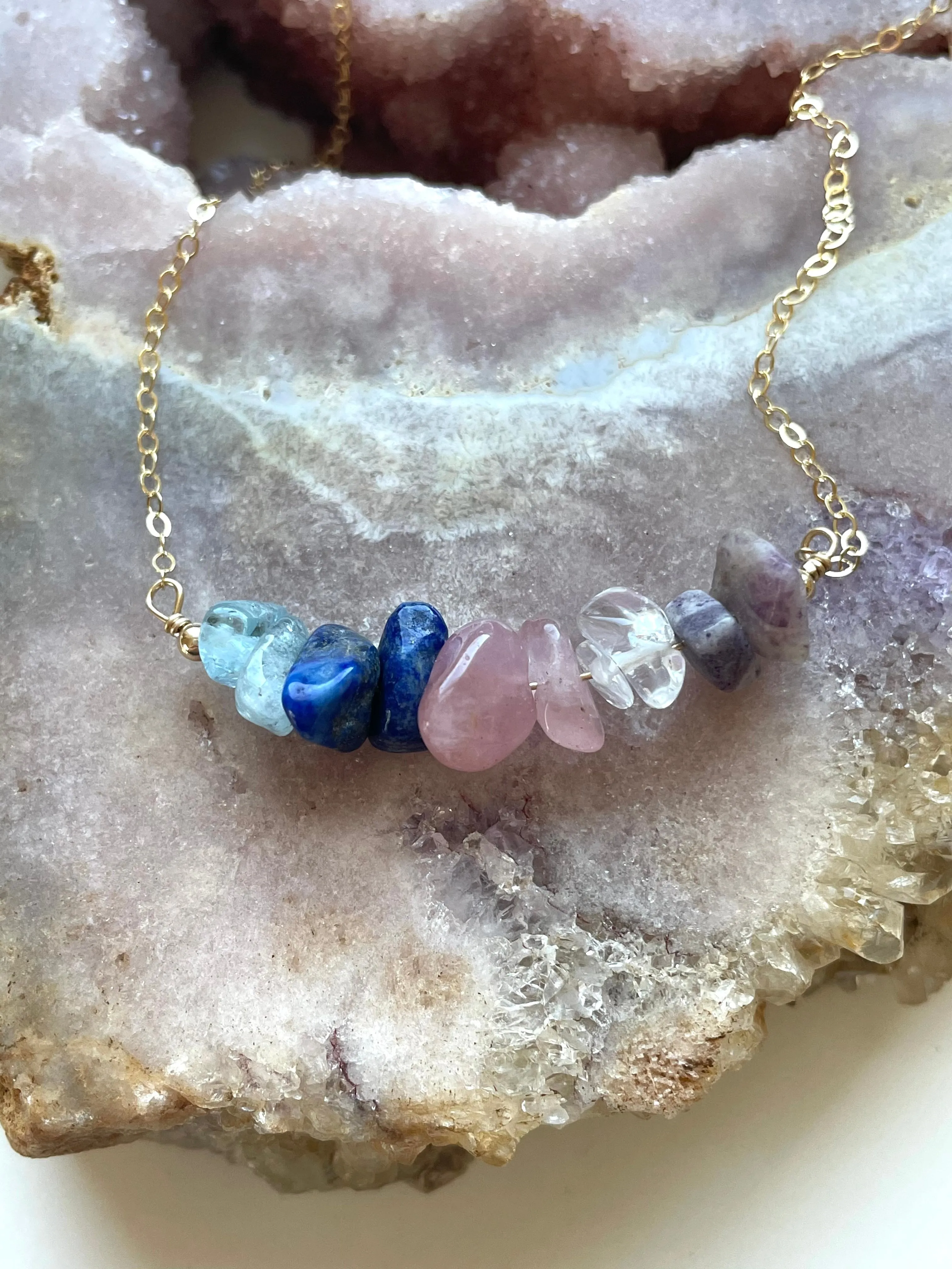 Pisces Zodiac Sign Crystal Necklace - February Birthday Gift - March Birthday Gift - Zodiac Gift - Crystal Healing