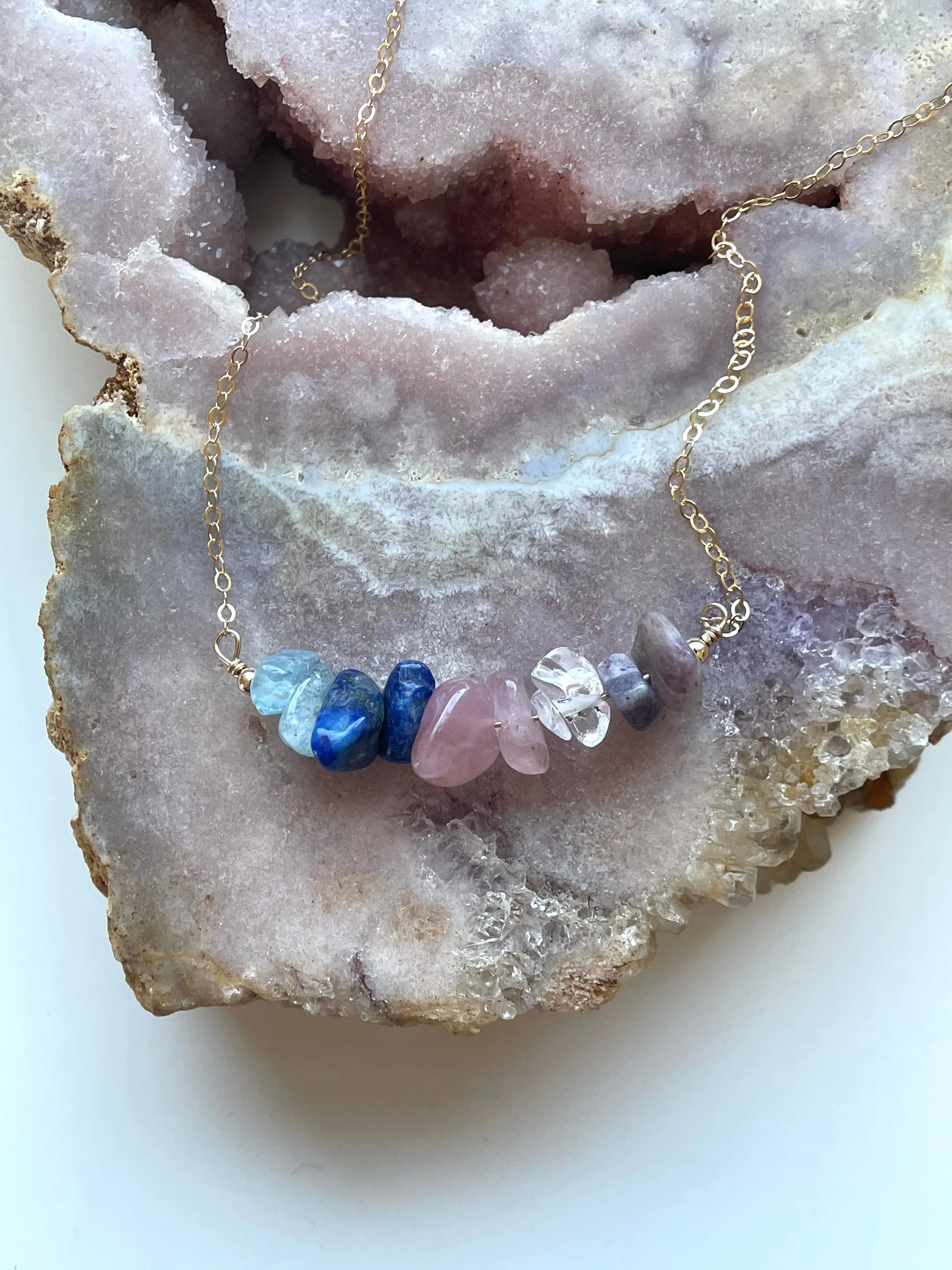 Pisces Zodiac Sign Crystal Necklace - February Birthday Gift - March Birthday Gift - Zodiac Gift - Crystal Healing