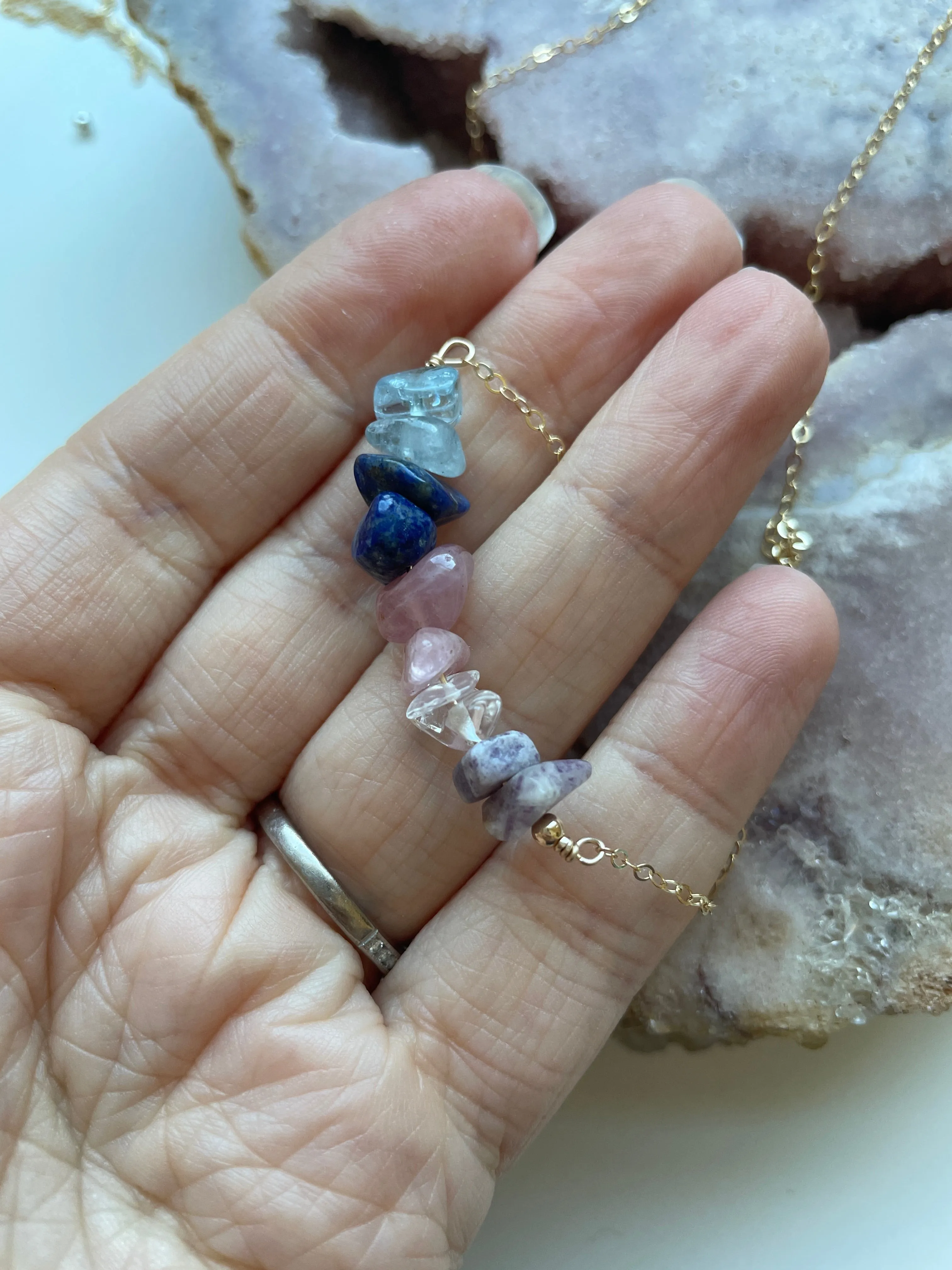 Pisces Zodiac Sign Crystal Necklace - February Birthday Gift - March Birthday Gift - Zodiac Gift - Crystal Healing