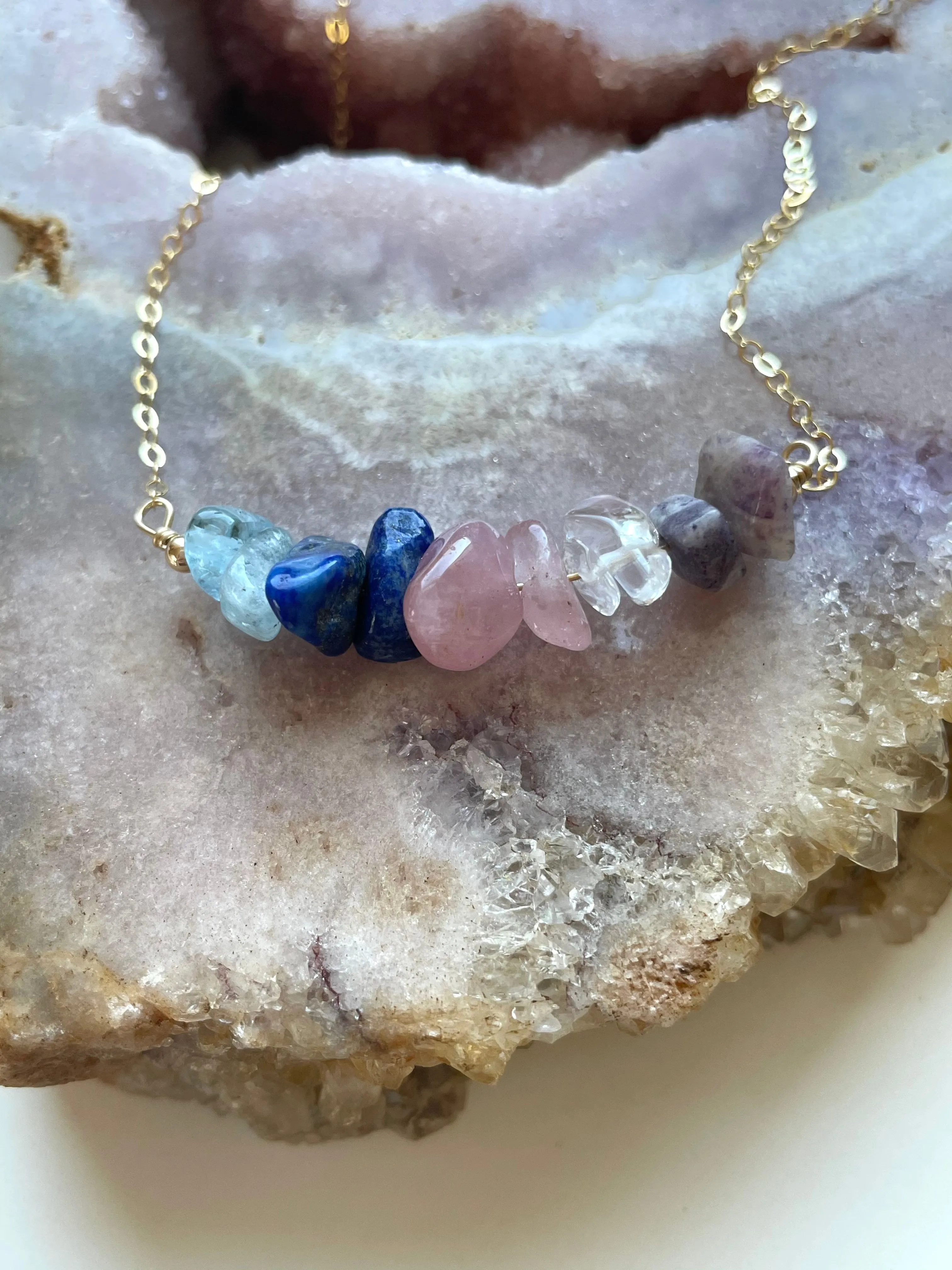 Pisces Zodiac Sign Crystal Necklace - February Birthday Gift - March Birthday Gift - Zodiac Gift - Crystal Healing