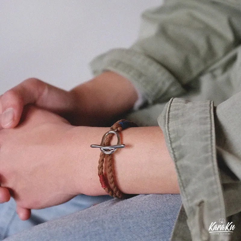 Plant-Dyed Hand-Spun Cotton & Hemp Bracelet