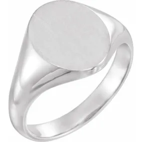 Platinum Oval Signet Ring