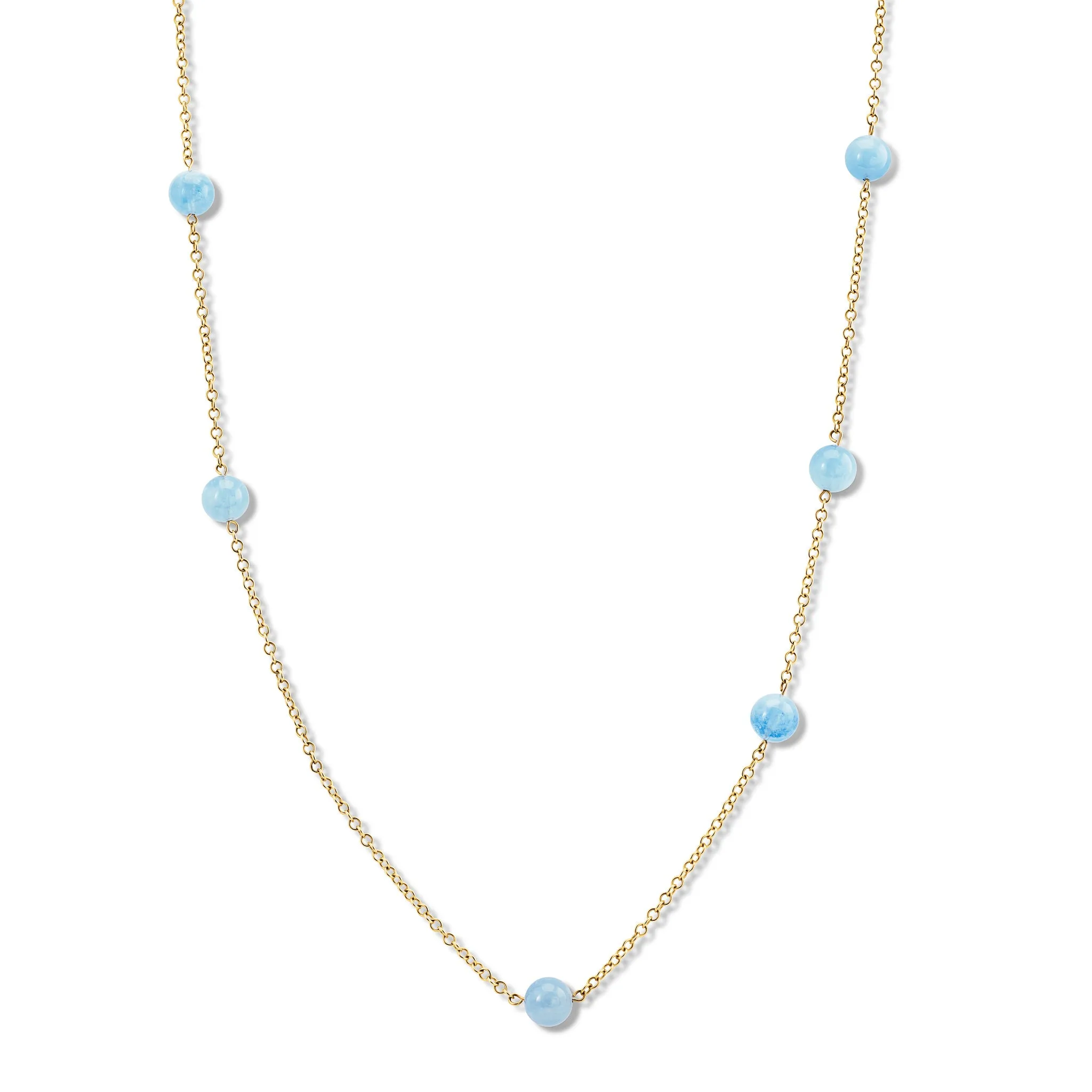 Polyphemus Necklace Yellow Gold - Aquamarine