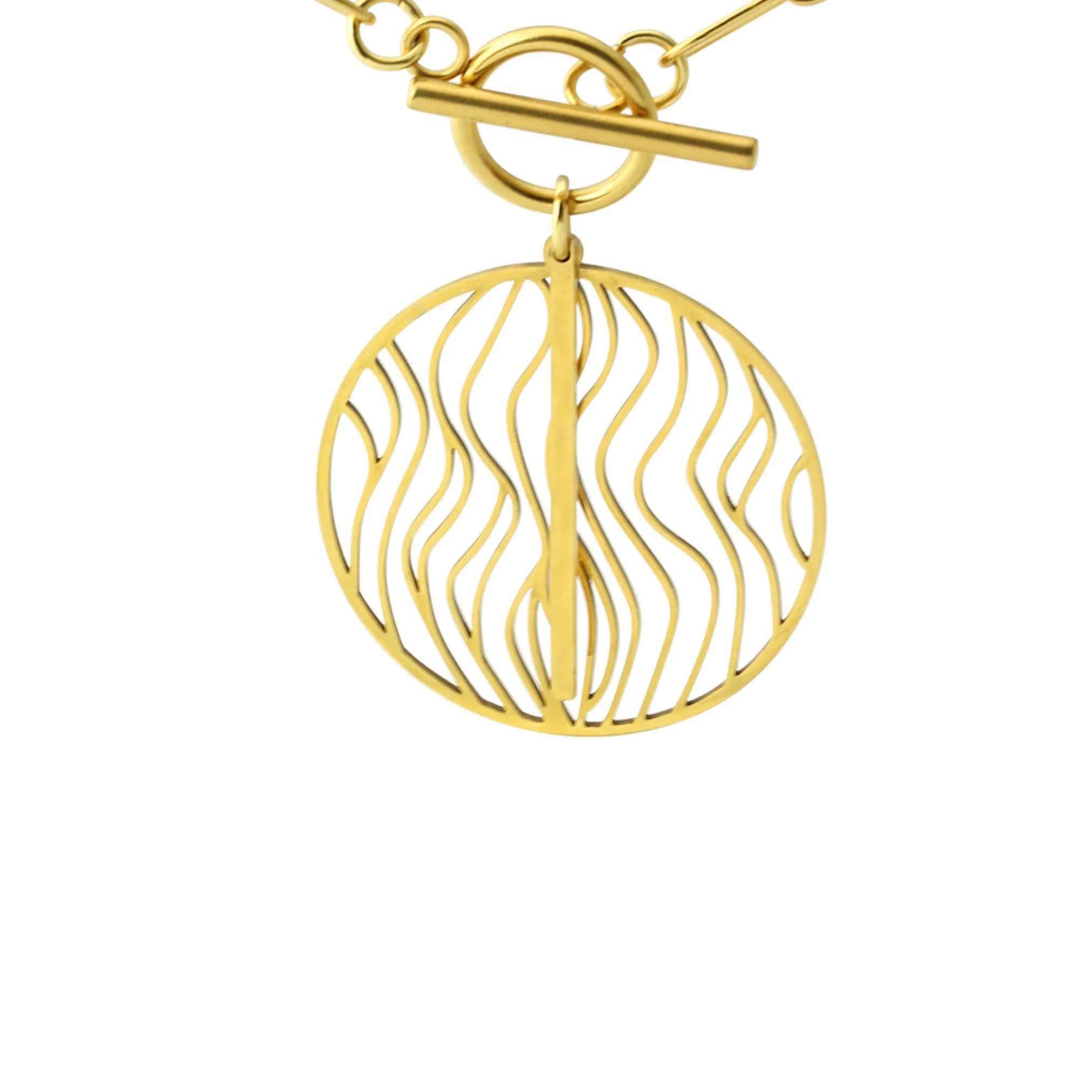 "Imperméable” Waterproof Gold Swirl Necklace