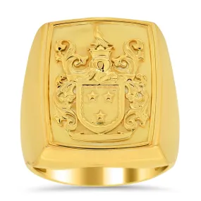 Raised Family Crest Signet Ring