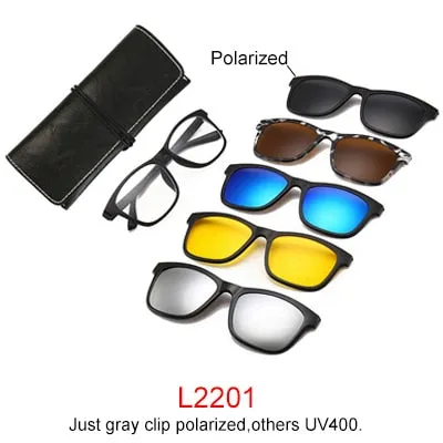 Ralferty Magnet Sunglasses Men Women Luxury Brand Polarized Uv400 5 In 1 Clip On Grade Glasses Frame