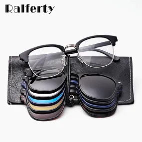 Ralferty Magnet Sunglasses Men Women Luxury Brand Polarized Uv400 5 In 1 Clip On Grade Glasses Frame