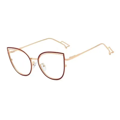 Ralferty Metallic Eyeglass Frame Women Computer Anti Blue Light Glasses