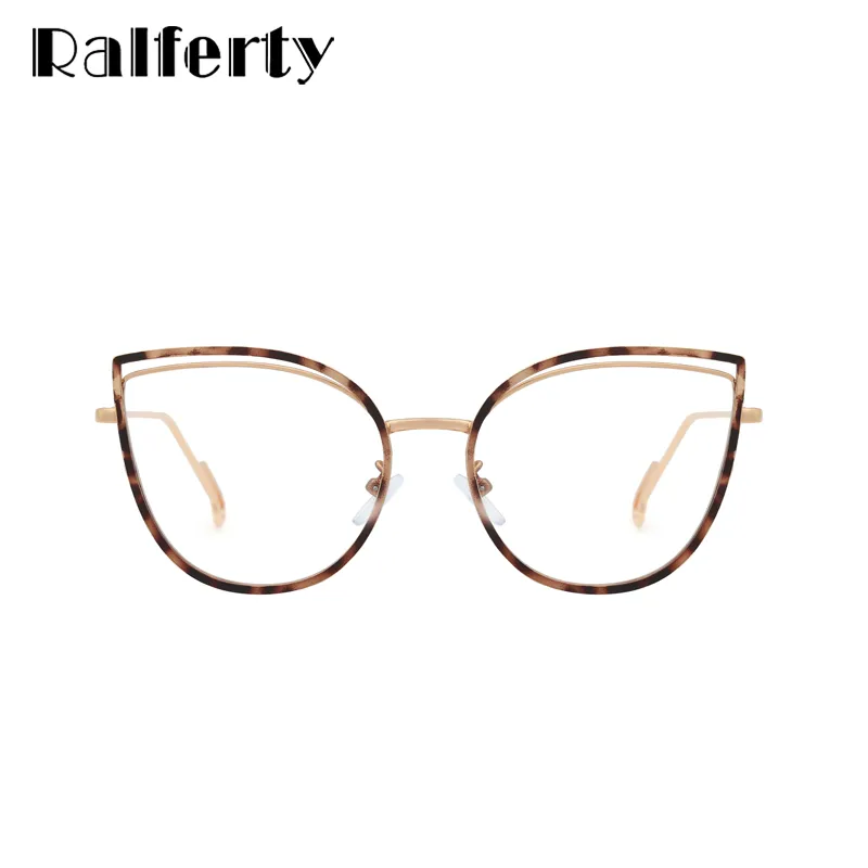 Ralferty Metallic Eyeglass Frame Women Computer Anti Blue Light Glasses