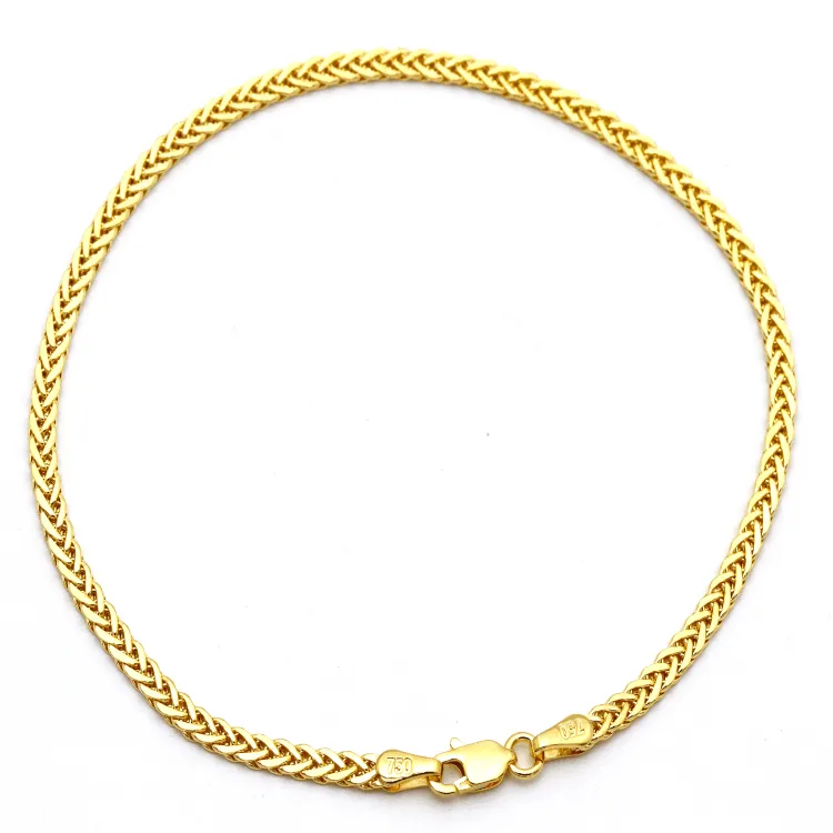 Real Gold Flat Spiga Thick Bracelet 8943 (19 C.M) BR1658