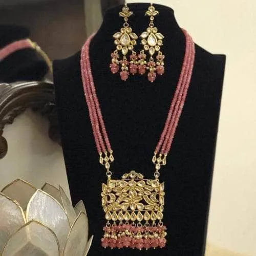 Rectangular Kundan Pendant Necklace