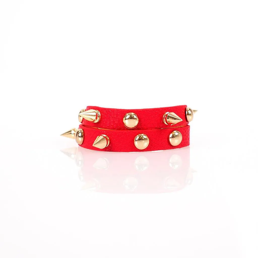 Red Spike & Stud Bracelet