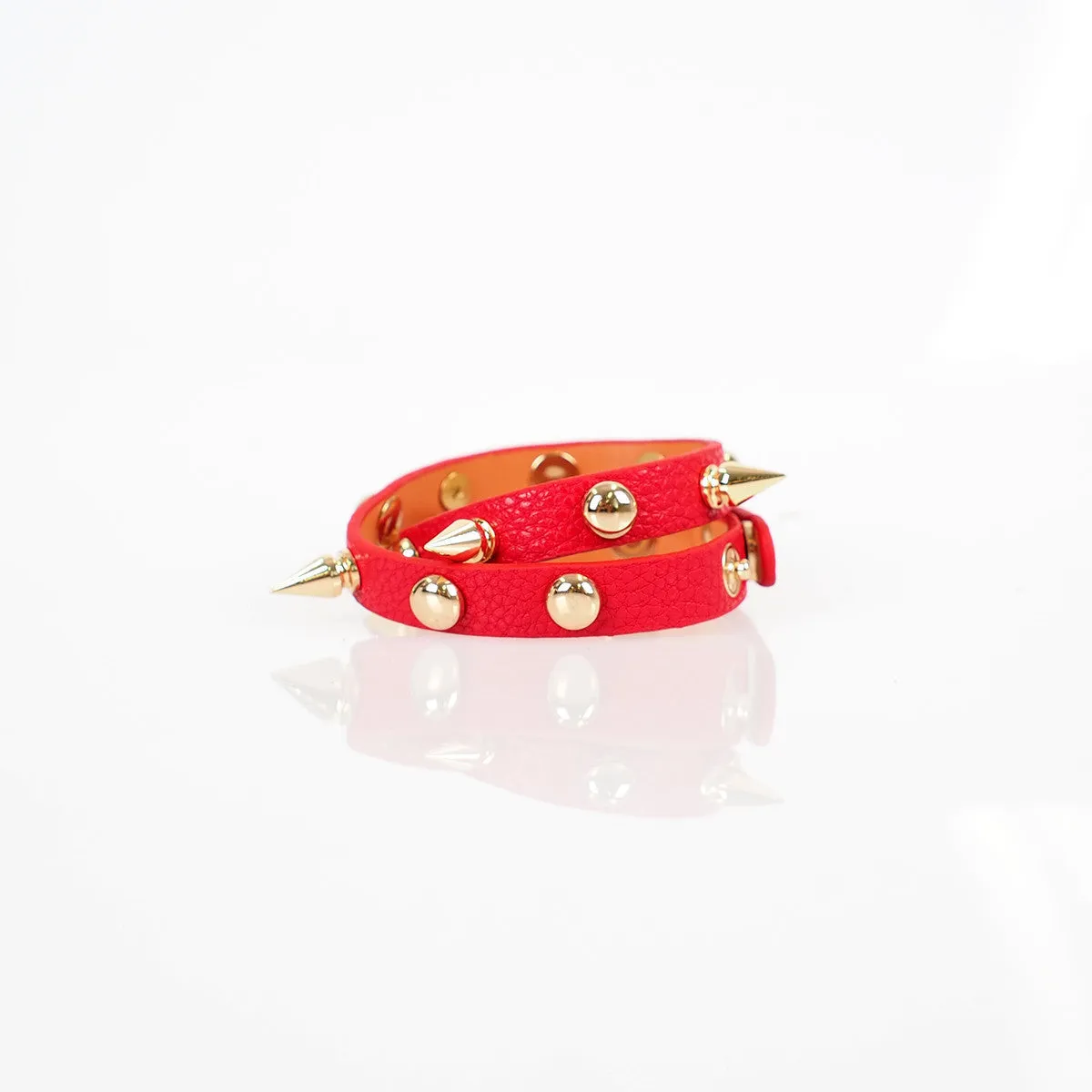 Red Spike & Stud Bracelet