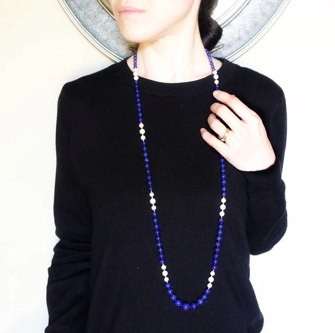 Return to Origin Beaded Lapis Necklace - 6mm