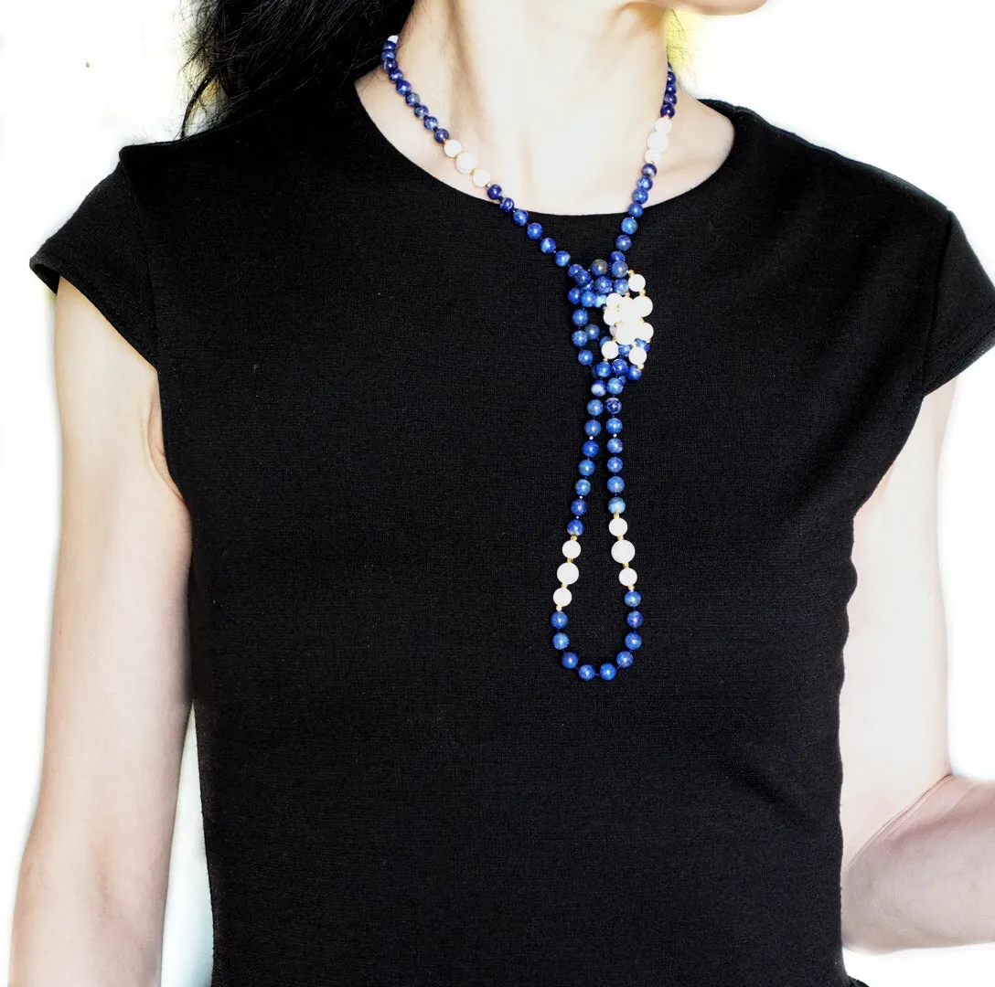 Return to Origin Beaded Lapis Necklace - 6mm