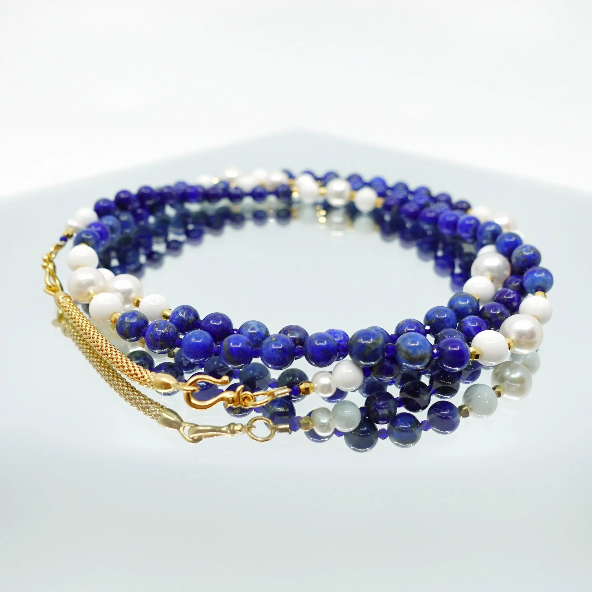 Return to Origin Beaded Lapis Necklace - 6mm