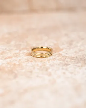 Ring Gold Three Lines