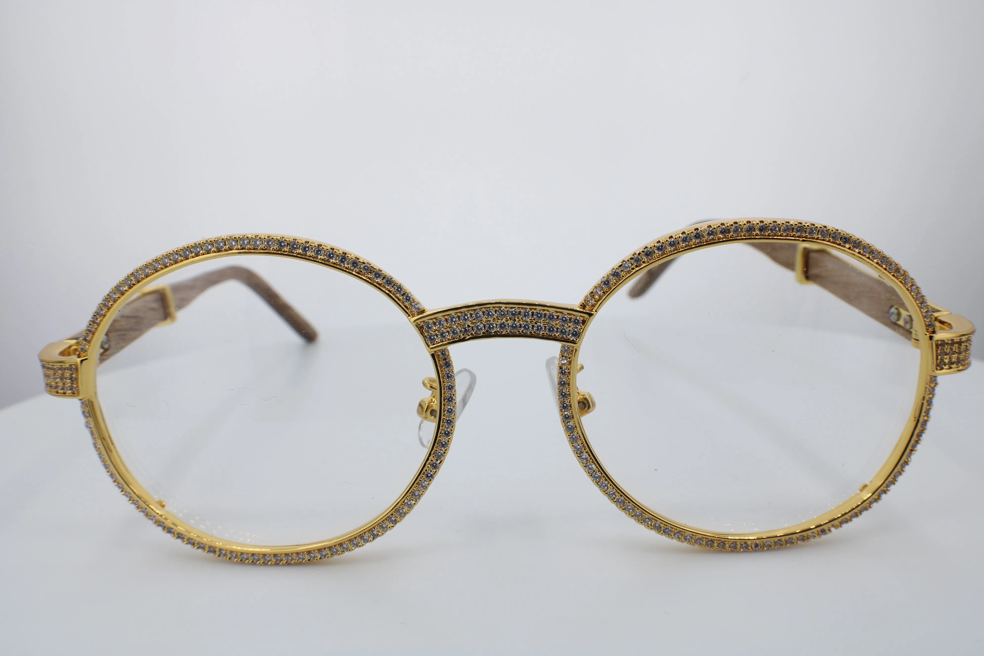 ROUND FRAME DIAMOND GLASSES | White Gold