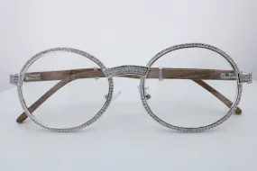 ROUND FRAME DIAMOND GLASSES | White Gold