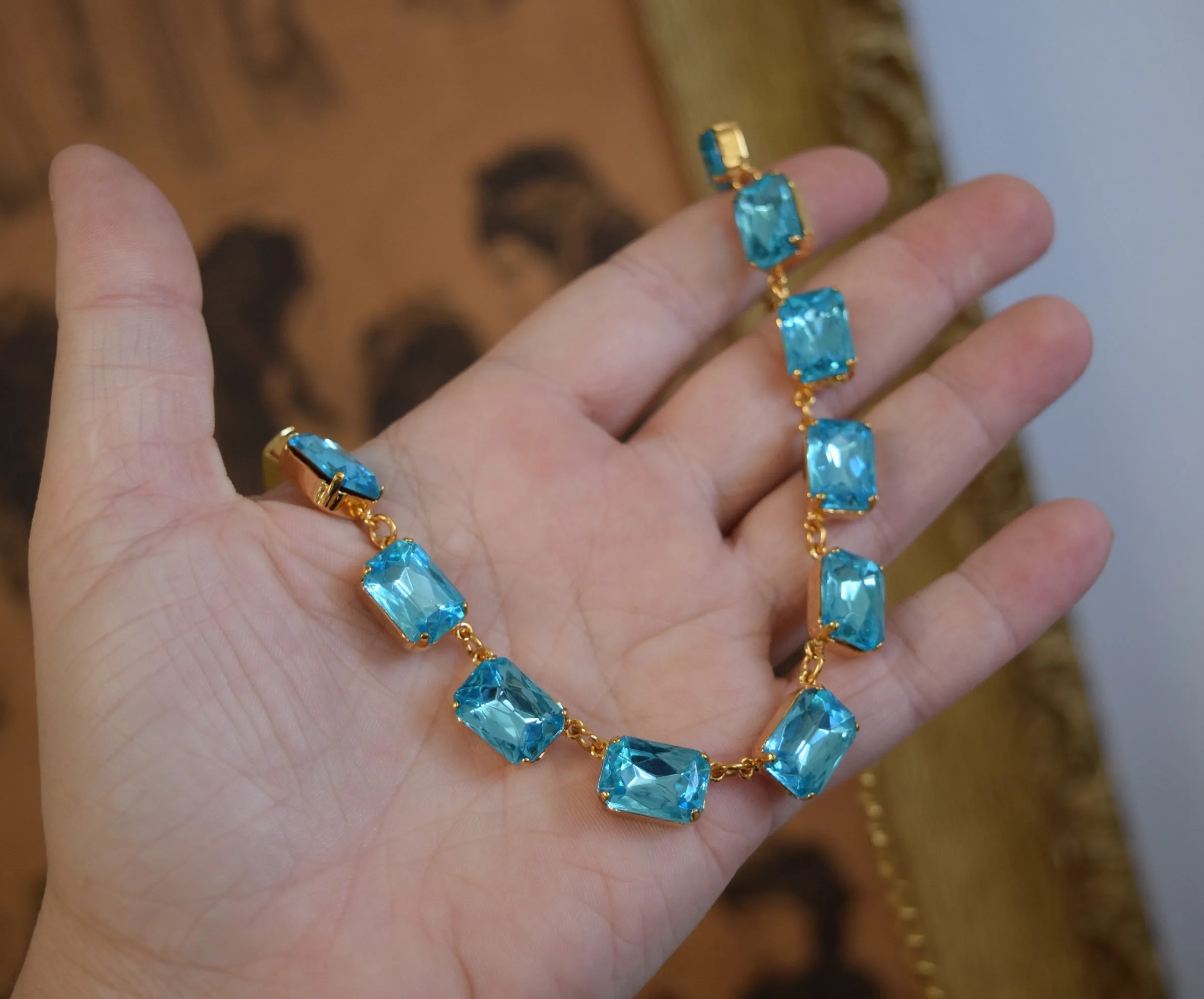 Sample Sale! Aquamarine Blue Necklace - Medium Octagon