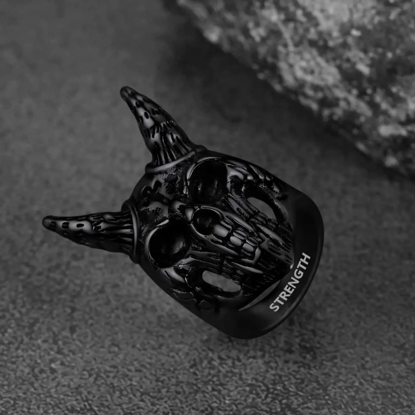 Satanic Baphomet Goat Skull Head Ring for Men