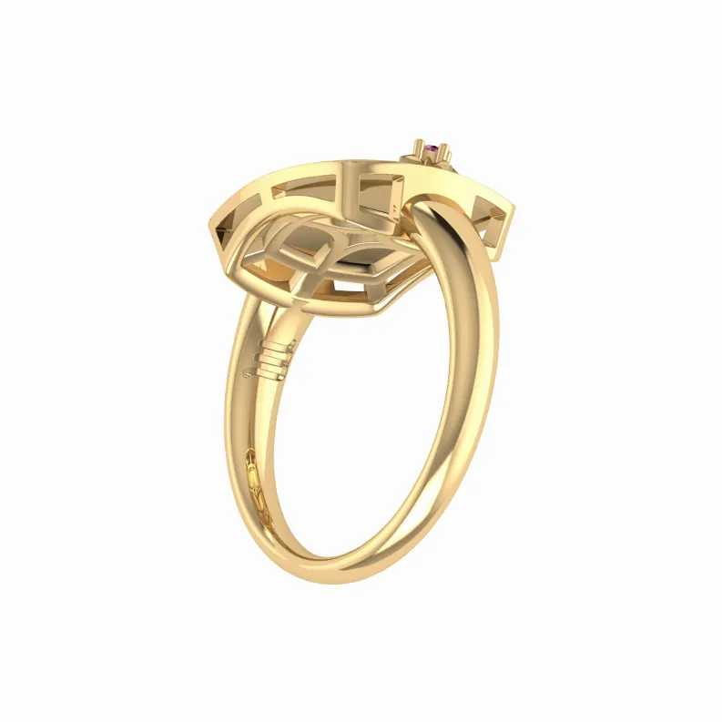 Scorpio Citrine & Diamond Constellation Signet Ring in 14K Yellow Gold Vermeil on Sterling Silver